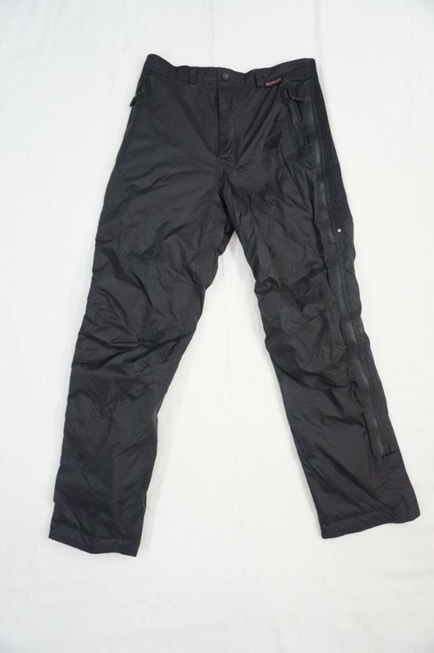 OLYMPIA MOTO SPORTS USED WOMEN 8 BLACK NYLON MOTORCYCLE RAIN WATERPROOF PANTS